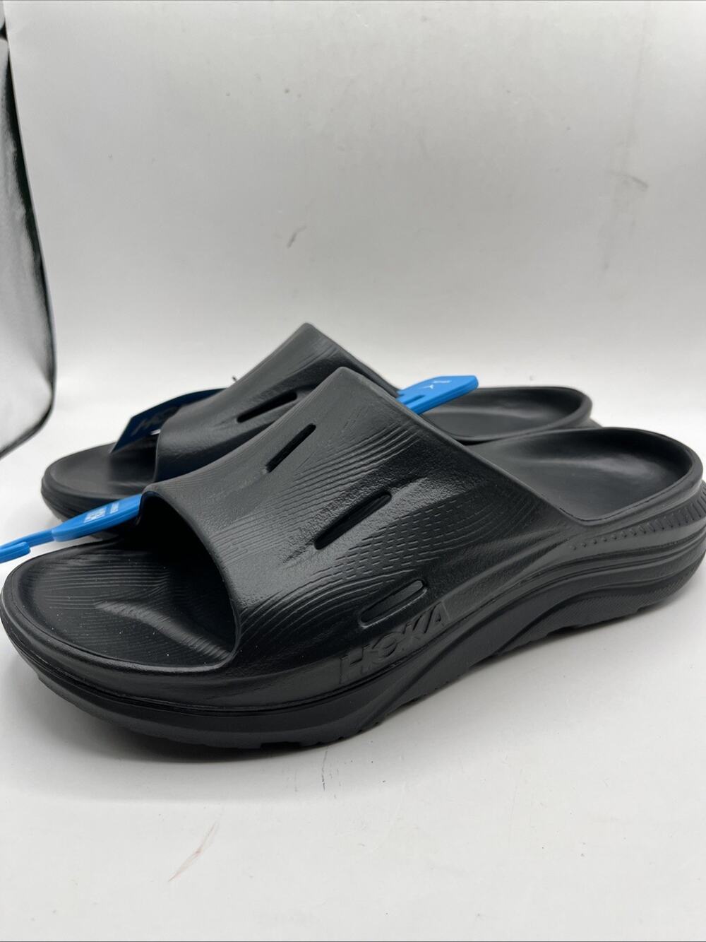 HOKA Ora Recovery Slides 3 Black Sz US Men’s 10 Women’s 12 NWT